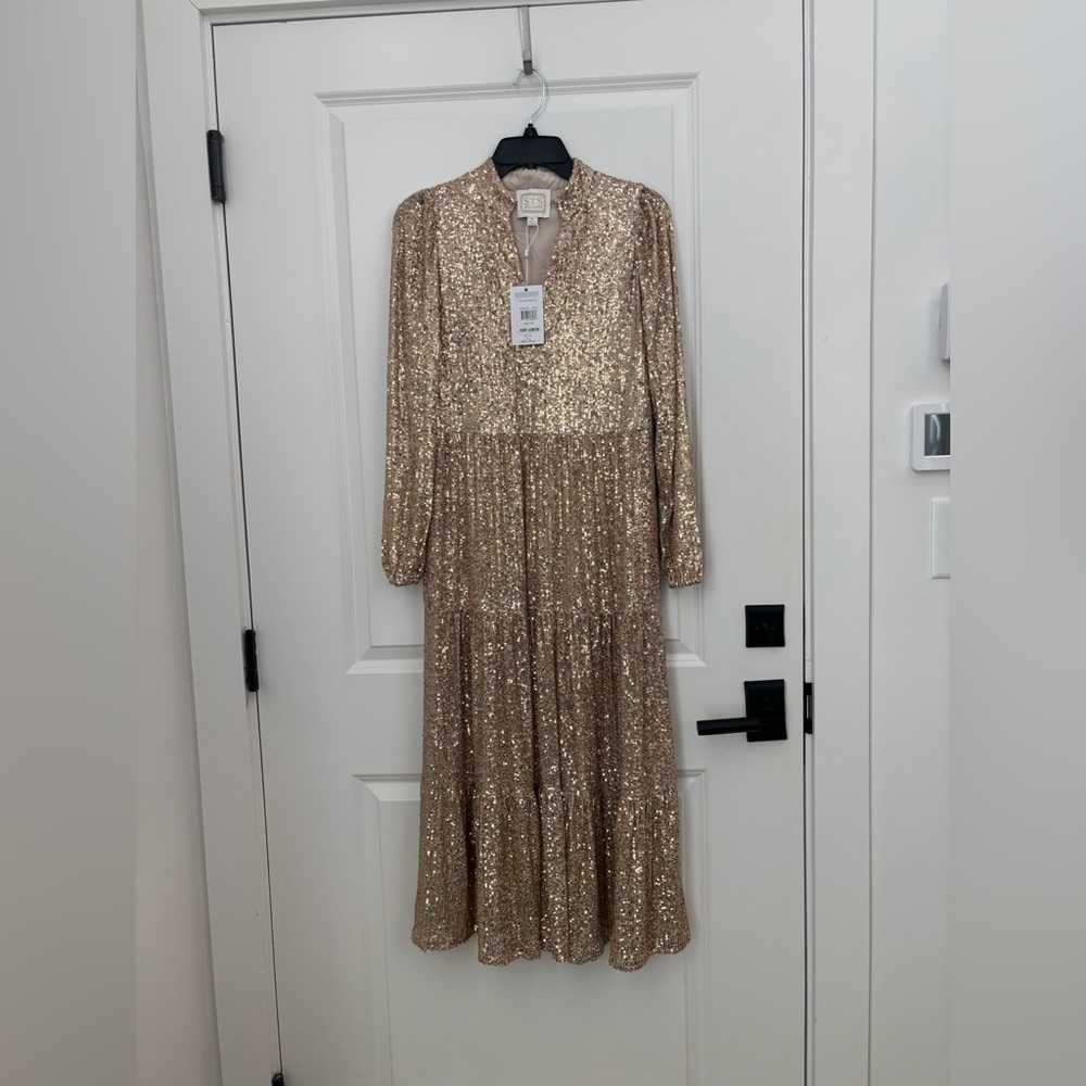 Sail to Sable Gold Sequin Maxi Dress